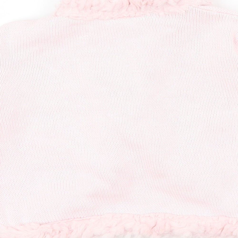 Morris Mouse Girls Pink Colourblock  Cardigan Jumper Size 2 Years  - fluffy trims