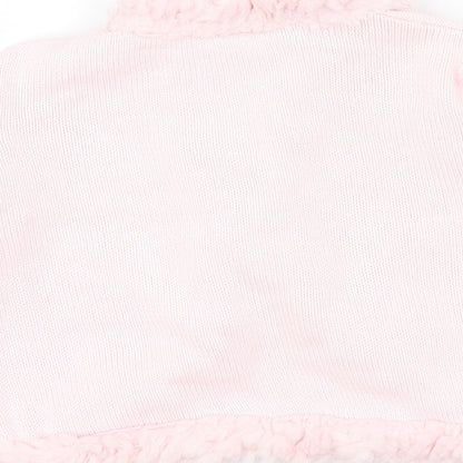 Morris Mouse Girls Pink Colourblock  Cardigan Jumper Size 2 Years  - fluffy trims