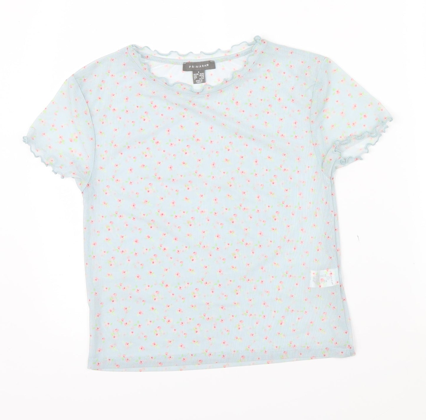 Primark Girls Blue Floral  Basic Casual Size 10 Years  - frill details