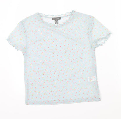 Primark Girls Blue Floral  Basic Casual Size 10 Years  - frill details