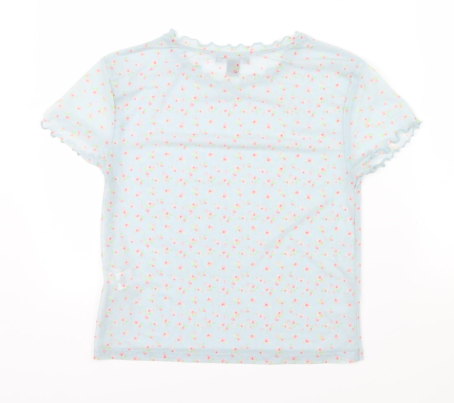 Primark Girls Blue Floral  Basic Casual Size 10 Years  - frill details