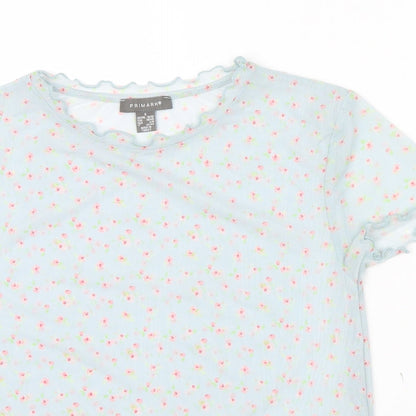 Primark Girls Blue Floral  Basic Casual Size 10 Years  - frill details