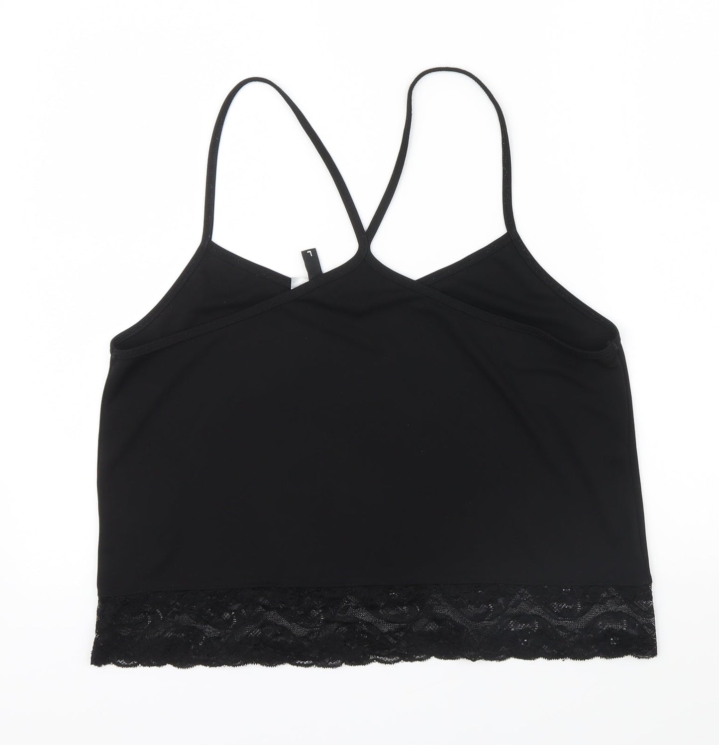 Womens UK Size L Divided Black Basic T-Shirt