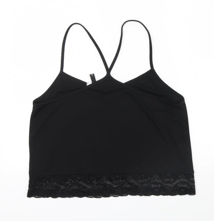 Womens UK Size L Divided Black Basic T-Shirt