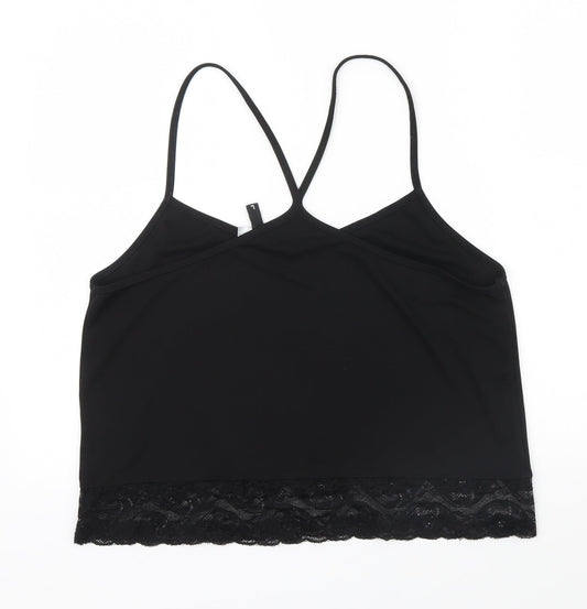 Womens UK Size L Divided Black Basic T-Shirt