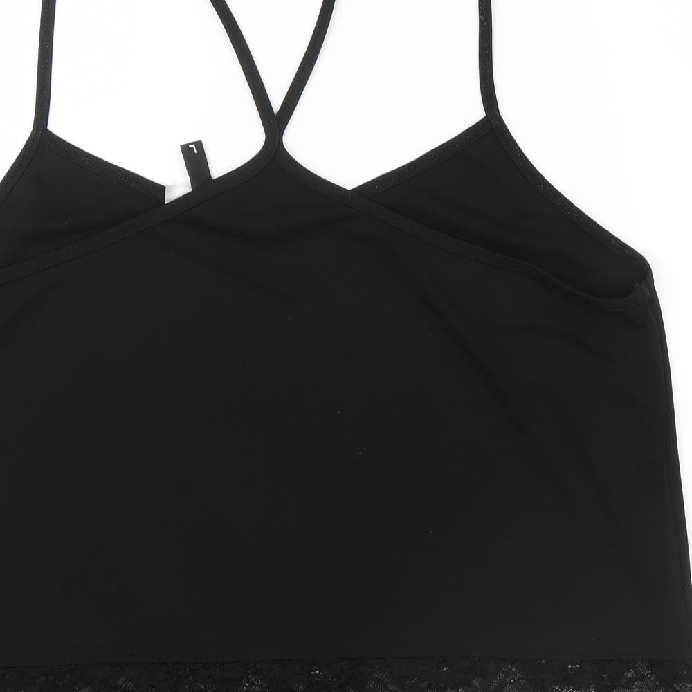 Womens UK Size L Divided Black Basic T-Shirt