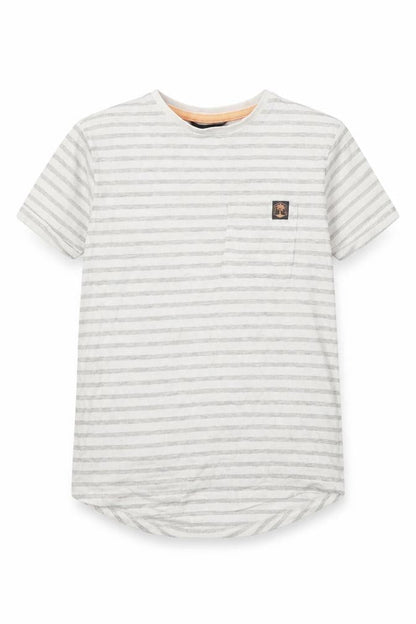 George Boys Beige Striped  Basic T-Shirt Size 8-9 Years