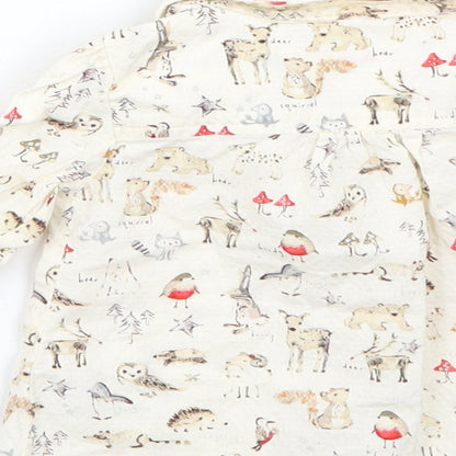 Next Girls Beige Animal Print  Basic Button-Up Size 9-12 Months