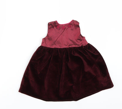 Preworn Girls Purple   A-Line  Size 6-9 Months