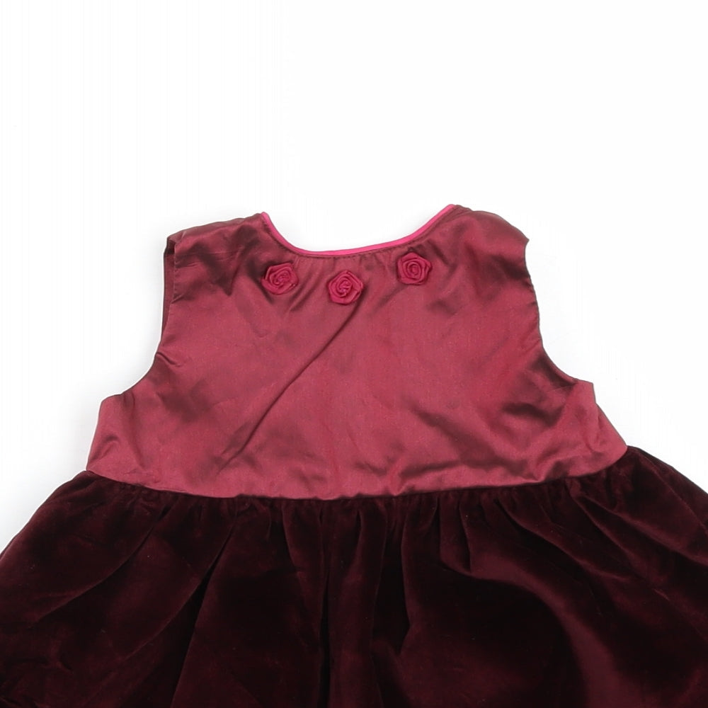 Preworn Girls Purple   A-Line  Size 6-9 Months
