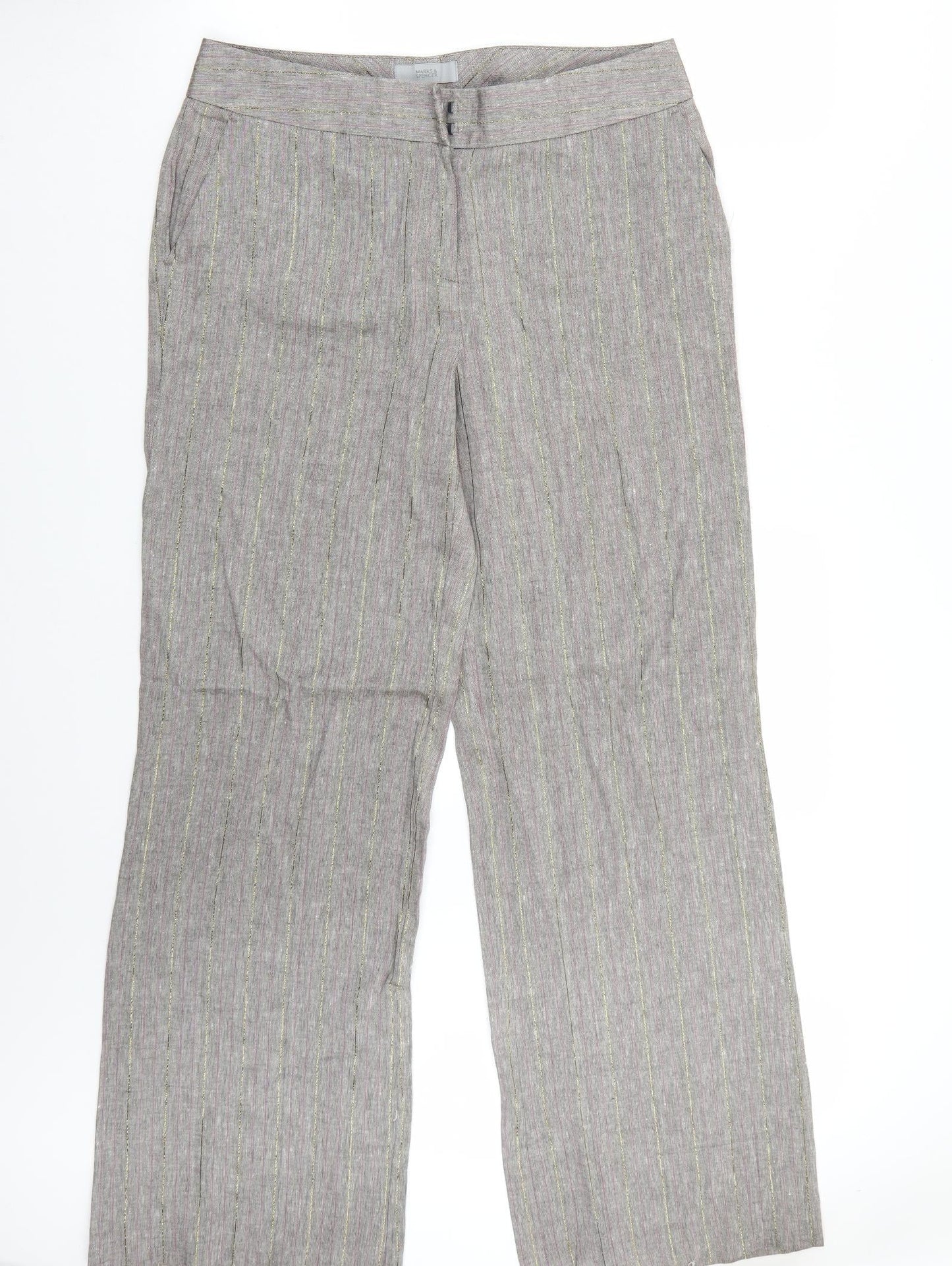 Womens UK Size 14 Marks and Spencer Regular Fit  Grey Trousers