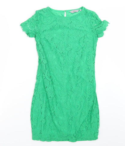 Dorothy Perkins Womens Green  Rayon A-Line  Size 6