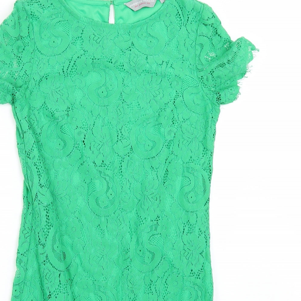 Dorothy Perkins Womens Green  Rayon A-Line  Size 6