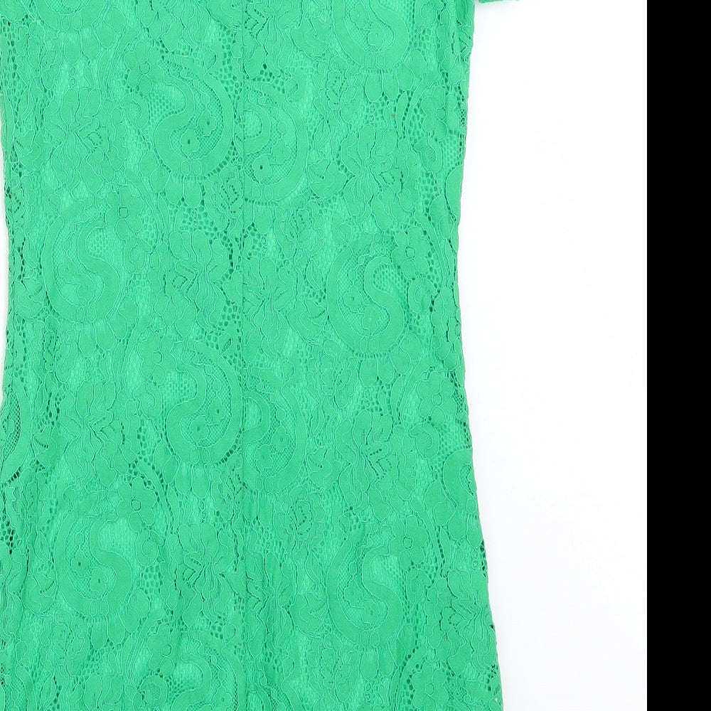 Dorothy Perkins Womens Green  Rayon A-Line  Size 6
