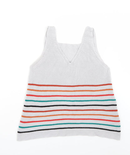 Womens UK Size M Preworn Grey Basic Tank