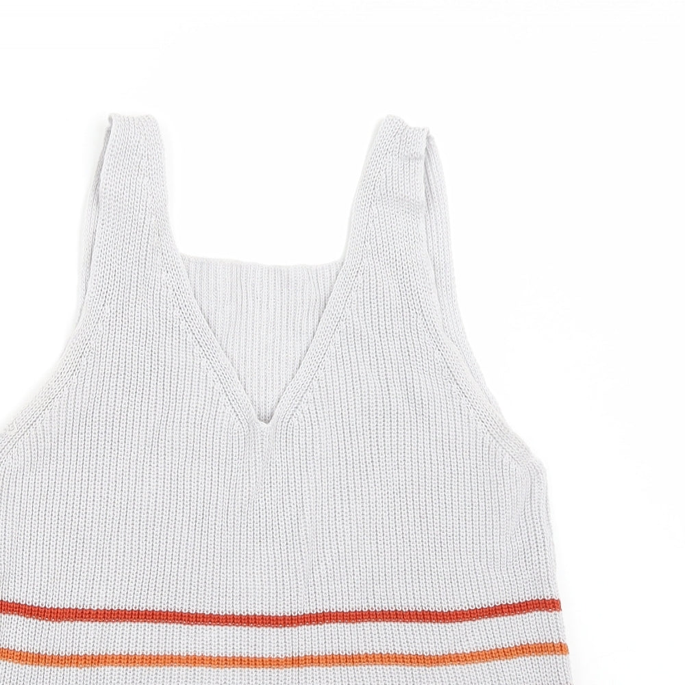 Womens UK Size M Preworn Grey Basic Tank