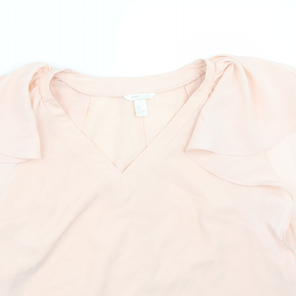 Womens UK Size M H&M Pink Basic T-Shirt