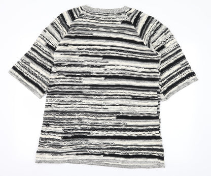 F&F Womens Ivory Striped Knit Pullover Jumper Size 14