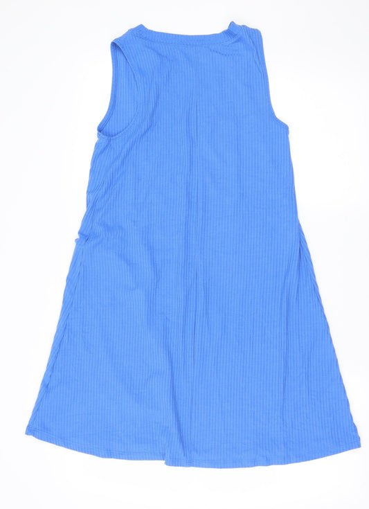 Papaya Womens Blue  Jersey T-Shirt Dress  Size S