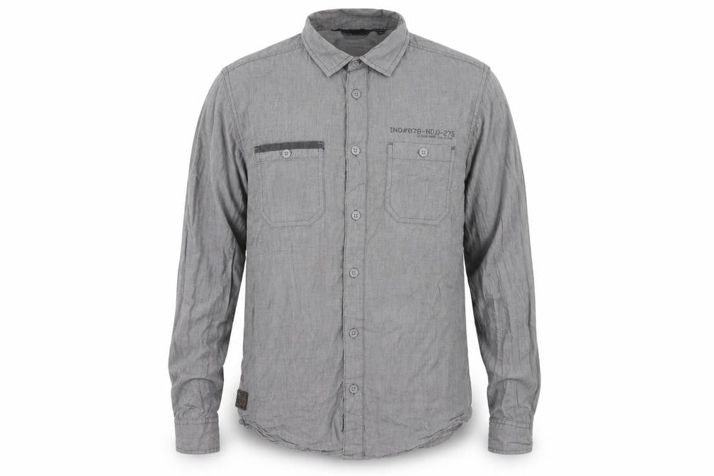 Mens UK Size S Industrialize Grey  Button-Up Long Sleeve Casual Shirt