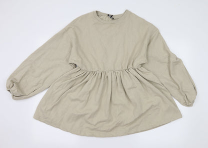 Boohoo Womens Beige  Jersey Skater Dress  Size 4