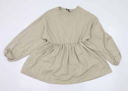 Boohoo Womens Beige  Jersey Skater Dress  Size 4