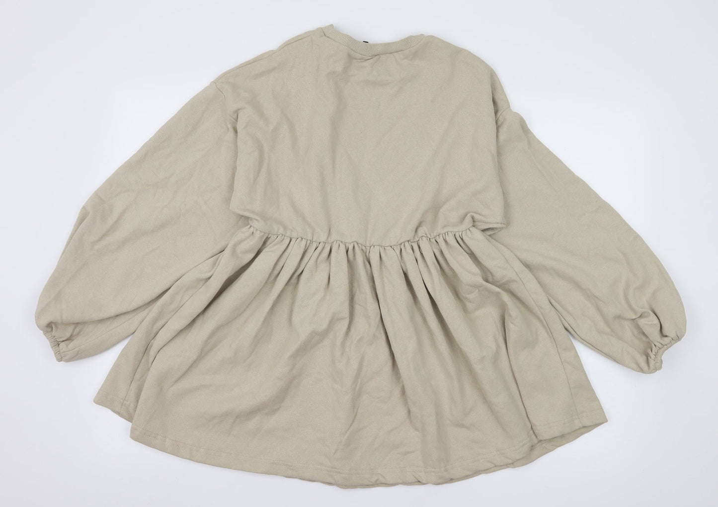 Boohoo Womens Beige  Jersey Skater Dress  Size 4