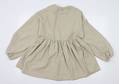 Boohoo Womens Beige  Jersey Skater Dress  Size 4