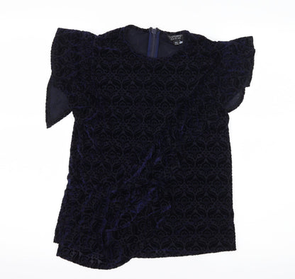 Womens UK Size 10 Topshop Blue Basic Blouse