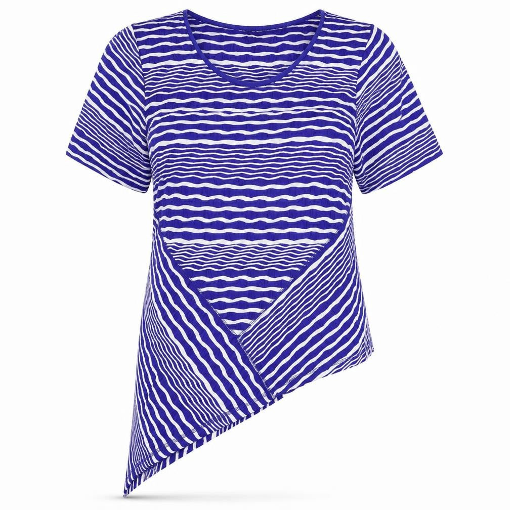 TS Womens Blue Striped Jersey Basic T-Shirt Size M