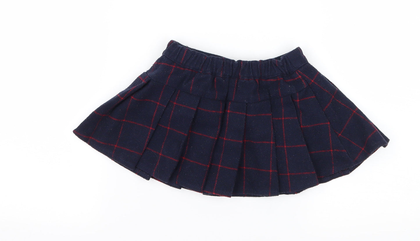 Mothercare Girls Blue Batik  Pleated Skirt Size 6-9 Months