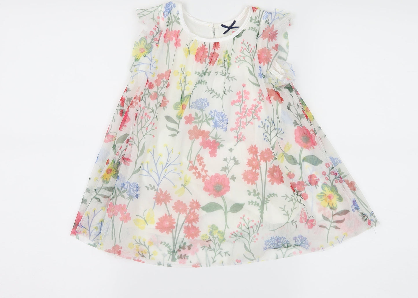 St Bernard Girls White Floral Mesh A-Line  Size 9-12 Months