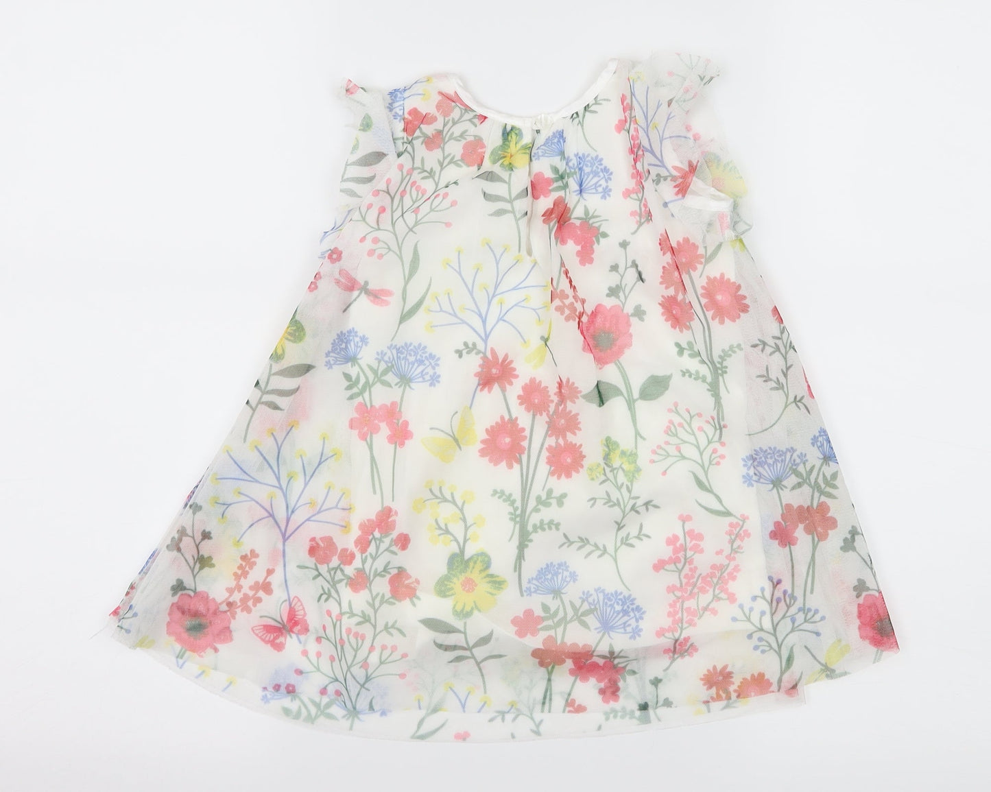 St Bernard Girls White Floral Mesh A-Line  Size 9-12 Months