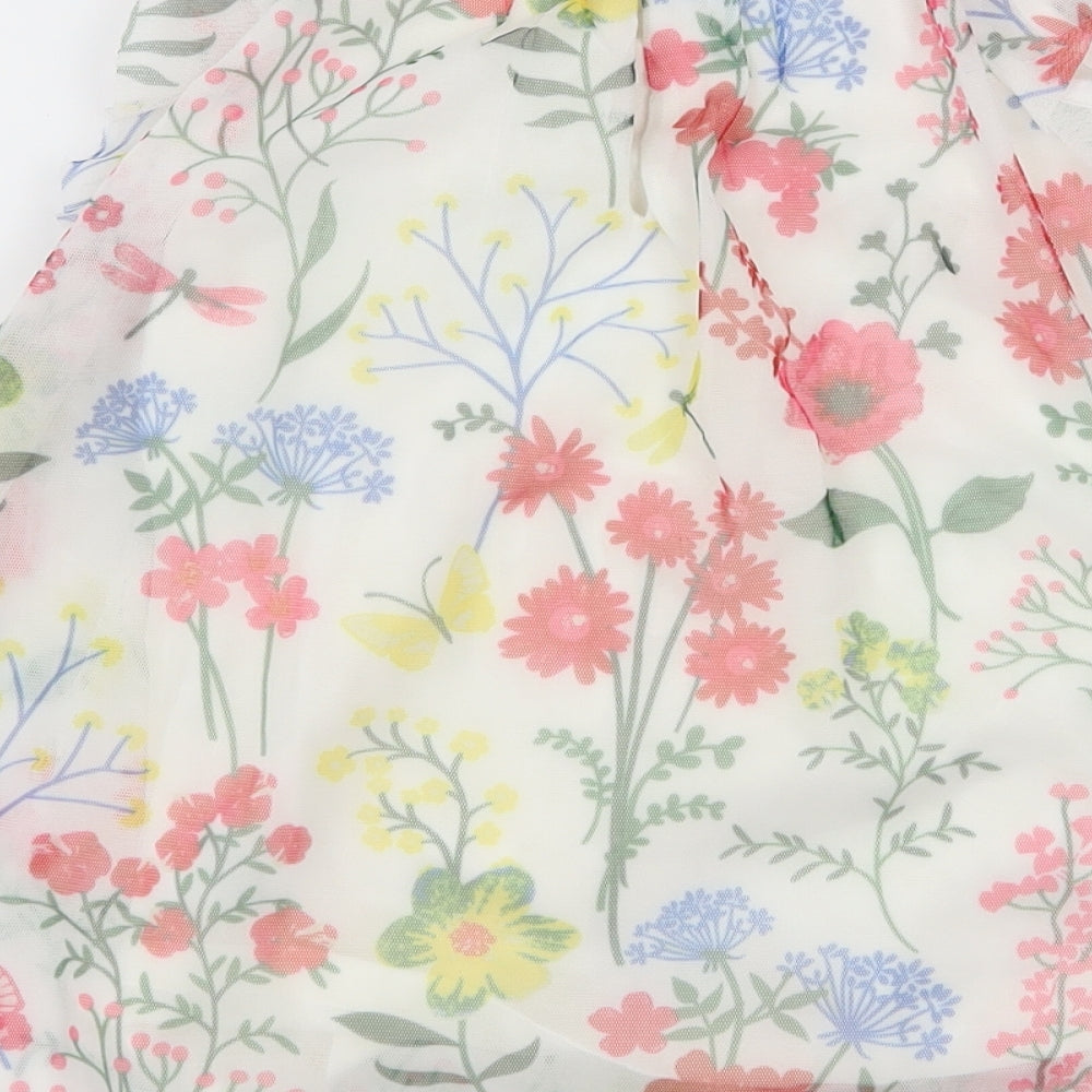St Bernard Girls White Floral Mesh A-Line  Size 9-12 Months