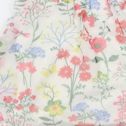 St Bernard Girls White Floral Mesh A-Line  Size 9-12 Months