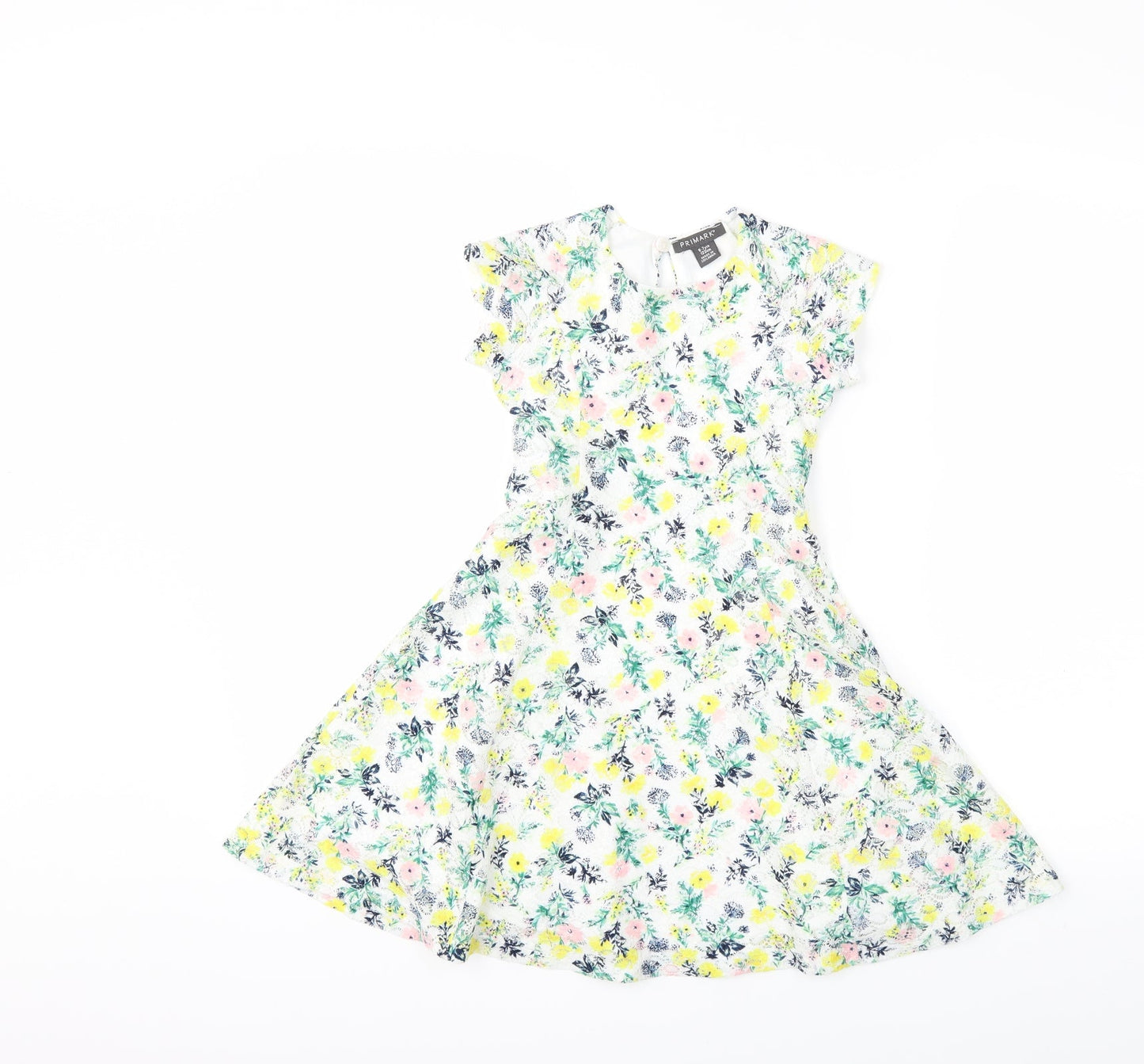 Primark Womens White Floral  Fit & Flare  Size 6