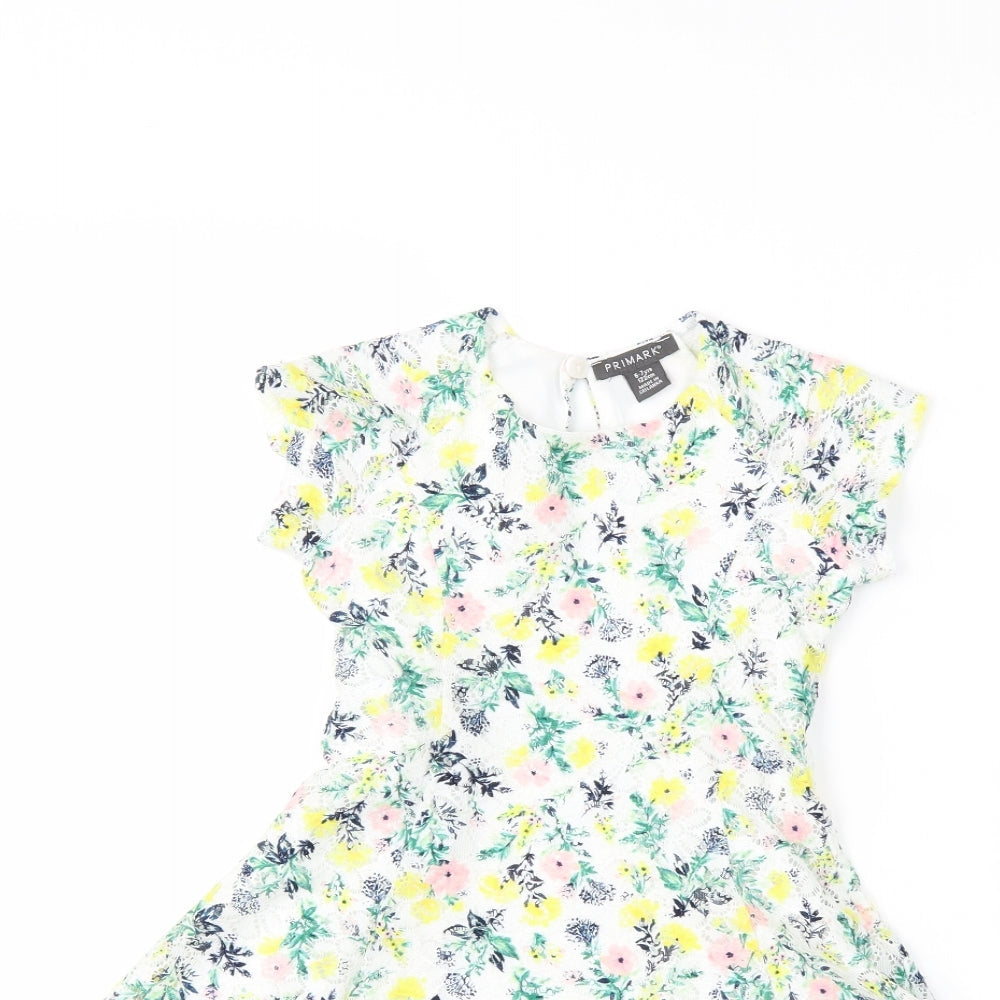 Primark Womens White Floral  Fit & Flare  Size 6