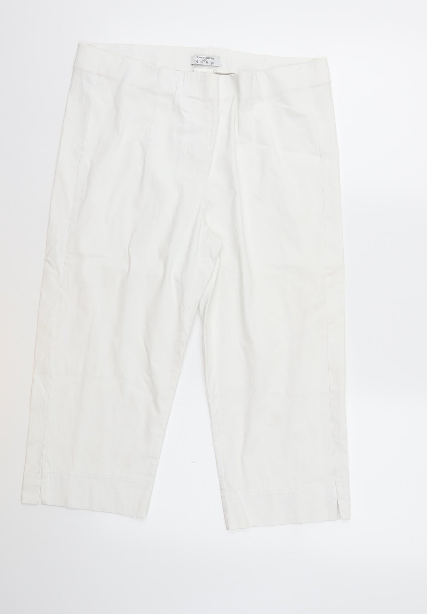 Decollage Womens White   Cropped Trousers Size 30 in L20 in