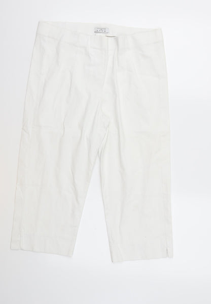 Decollage Womens White   Cropped Trousers Size 30 in L20 in