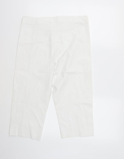 Decollage Womens White   Cropped Trousers Size 30 in L20 in