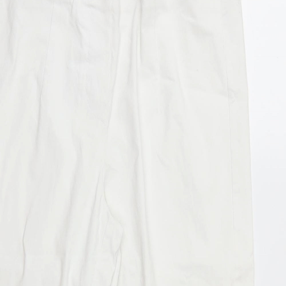 Decollage Womens White   Cropped Trousers Size 30 in L20 in
