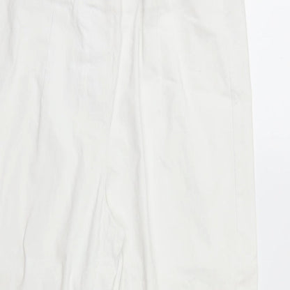 Decollage Womens White   Cropped Trousers Size 30 in L20 in