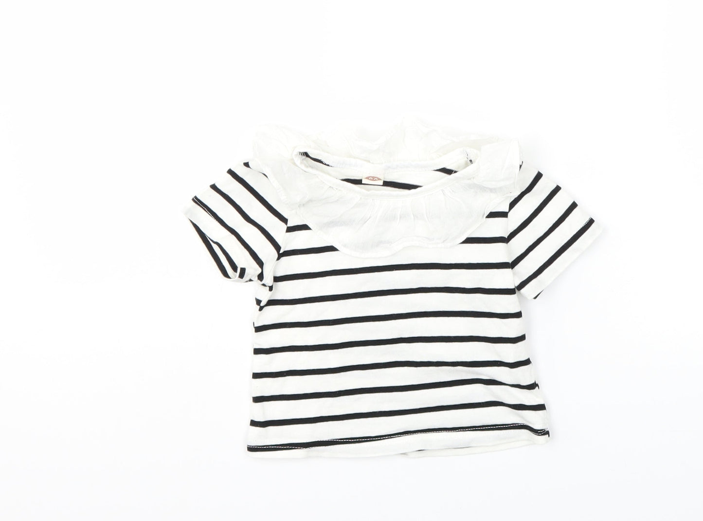 Preworn Baby White Striped  Basic T-Shirt Size 12-18 Months