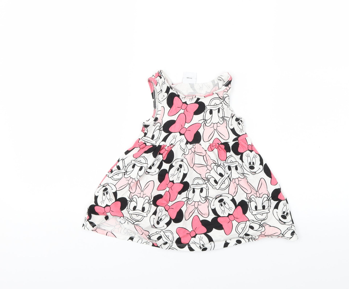 dinsey Baby White Animal Print  Tank Dress  Size 12 Months