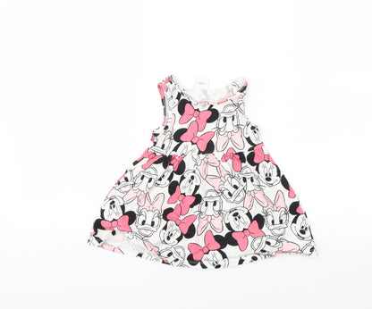dinsey Baby White Animal Print  Tank Dress  Size 12 Months