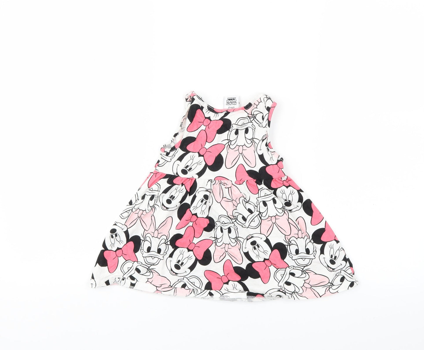 dinsey Baby White Animal Print  Tank Dress  Size 12 Months