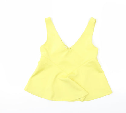 aikha Womens Yellow   Basic Blouse Size S