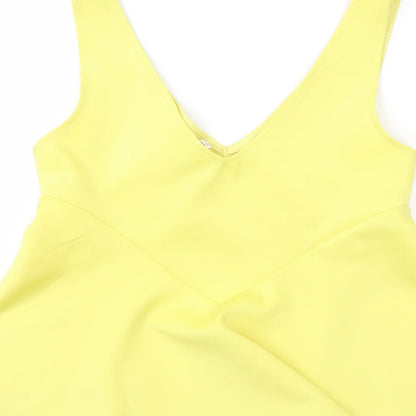 aikha Womens Yellow   Basic Blouse Size S