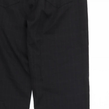NEXT Mens Black Check  Trousers  Size 34 in L28 in