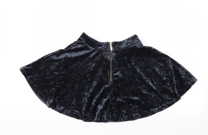 Womens UK Size 8 Preworn Flare Velour Skirt
